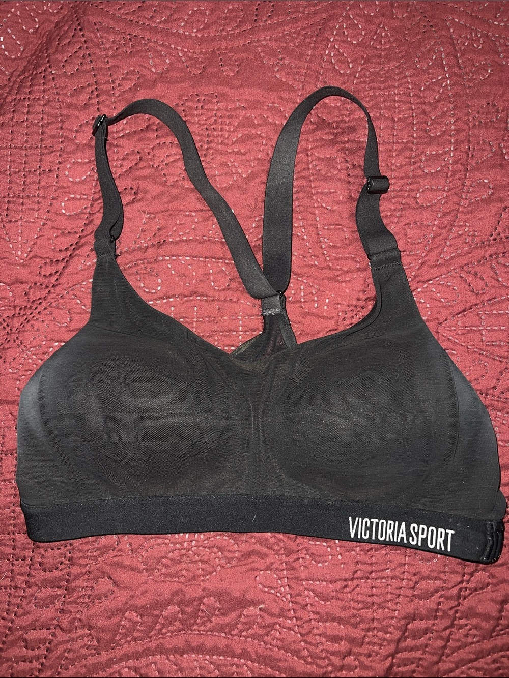 Victoria's Secret Black Wireless Racerback Sports Bra